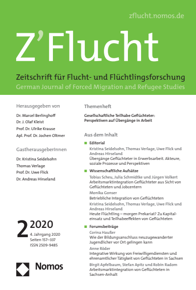 Cover of Volume: Z'Flucht. Zeitschrift für Flucht- und Flüchtlingsforschung Volume 4 (2020), Edition 2