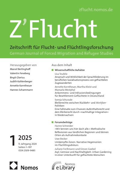 Cover of Volume: Z'Flucht. Zeitschrift für Flucht- und Flüchtlingsforschung Volume 9 (2025), Edition 1