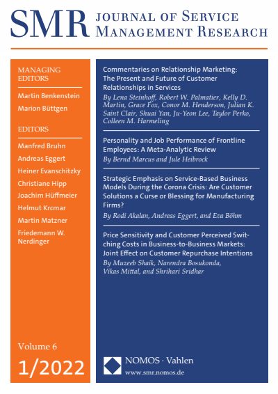 Cover of Volume: SMR - Journal of Service Management Research Volume 6 (2022), Edition 1