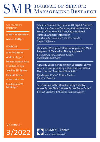 Cover of Volume: SMR - Journal of Service Management Research Volume 6 (2022), Edition 3