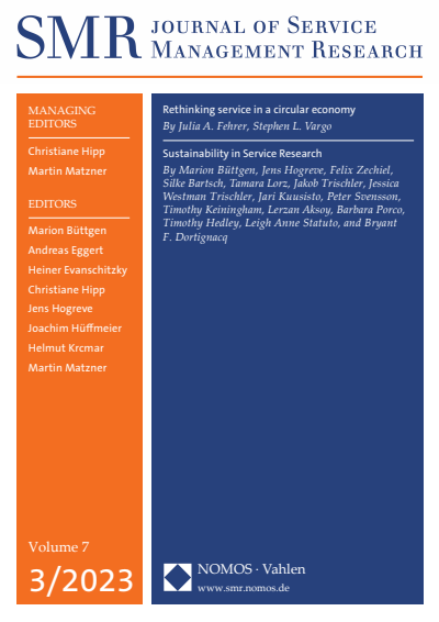 Cover of Volume: SMR - Journal of Service Management Research Volume 7 (2023), Edition 3