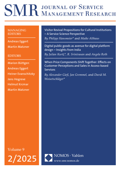 Cover der Ausgabe: SMR - Journal of Service Management Research Jahrgang 9 (2025), Heft 2