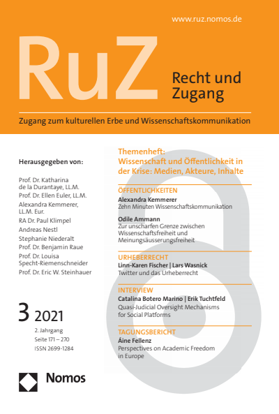 Cover of Volume: RuZ - Recht und Zugang Volume 2 (2021), Edition 3