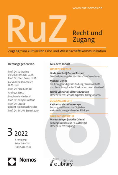 Cover der Ausgabe: RuZ - Recht und Zugang Jahrgang 3 (2022), Heft 3