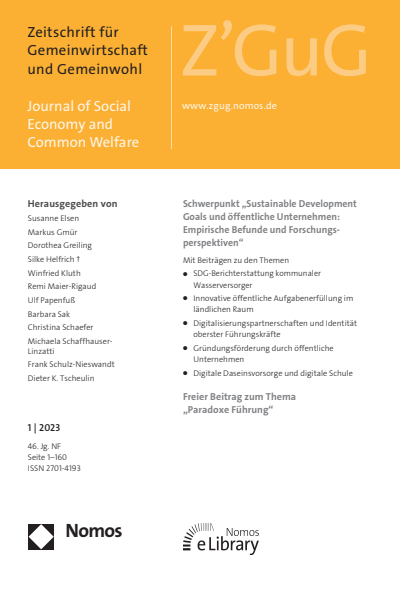 Cover der Ausgabe: Z'GuG Zeitschrift für Gemeinwirtschaft und Gemeinwohl Jahrgang 46 (2023), Heft 1