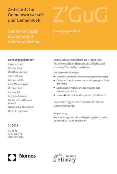 Cover der Ausgabe: Z'GuG Zeitschrift für Gemeinwirtschaft und Gemeinwohl Jahrgang 46 (2023), Heft 2
