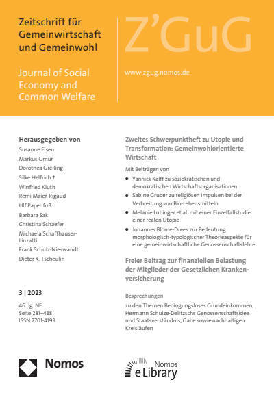 Cover der Ausgabe: Z'GuG Zeitschrift für Gemeinwirtschaft und Gemeinwohl Jahrgang 46 (2023), Heft 3