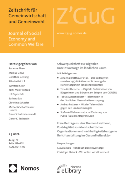 Cover der Ausgabe: Z'GuG Zeitschrift für Gemeinwirtschaft und Gemeinwohl Jahrgang 47 (2024), Heft 2
