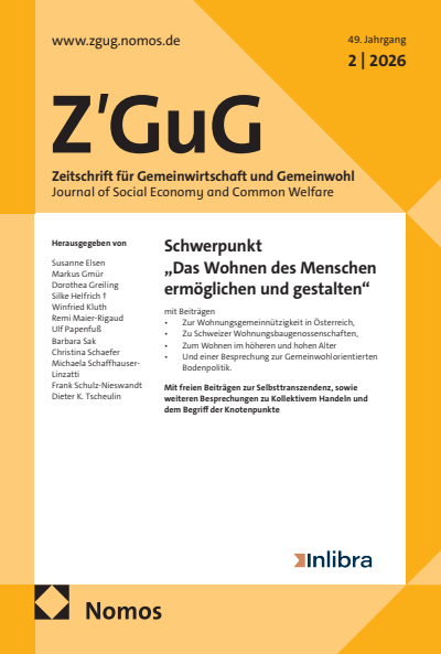 Cover der Ausgabe: Z'GuG Zeitschrift für Gemeinwirtschaft und Gemeinwohl Jahrgang 49 (2026), Heft 2