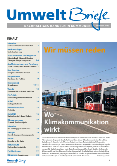 Cover of Volume: UmweltBriefe Volume 26 (2022), Edition 10
