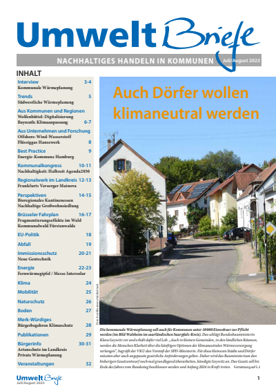 Cover of Volume: UmweltBriefe Volume 27 (2023), Edition 7-8