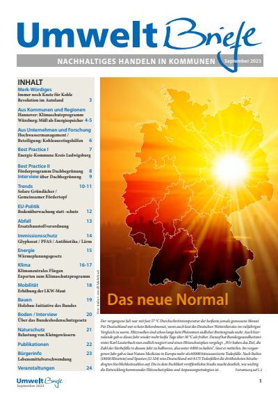Cover der Ausgabe: UmweltBriefe Jahrgang 27 (2023), Heft 9