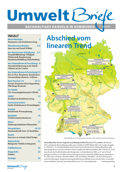 Cover of Volume: UmweltBriefe Volume 29 (2025), Edition 5