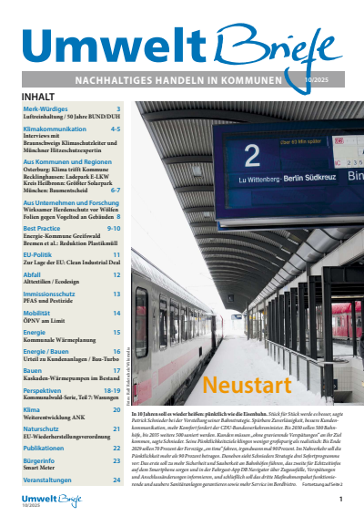 Cover of Volume: UmweltBriefe Volume 29 (2025), Edition 9