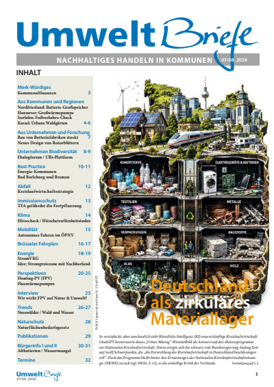 Cover der Ausgabe: UmweltBriefe Jahrgang 30 (2026), Heft 7-8