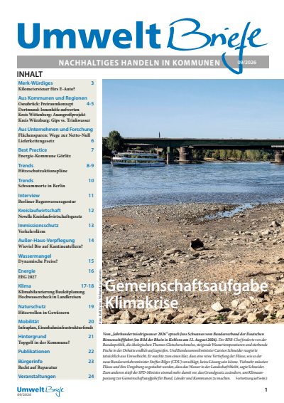 Cover der Ausgabe: UmweltBriefe Jahrgang 30 (2026), Heft 9