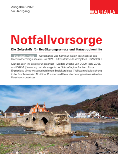 Cover of Volume: Notfallvorsorge Volume 54 (2023), Edition 3