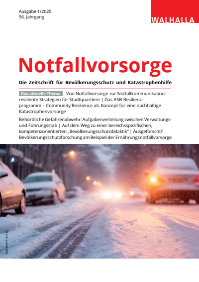 Cover of Volume: Notfallvorsorge Volume 56 (2025), Edition 1