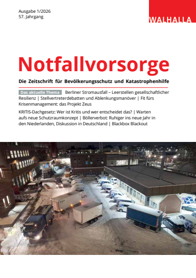 Cover der Ausgabe: Notfallvorsorge Jahrgang 57 (2026), Heft 1