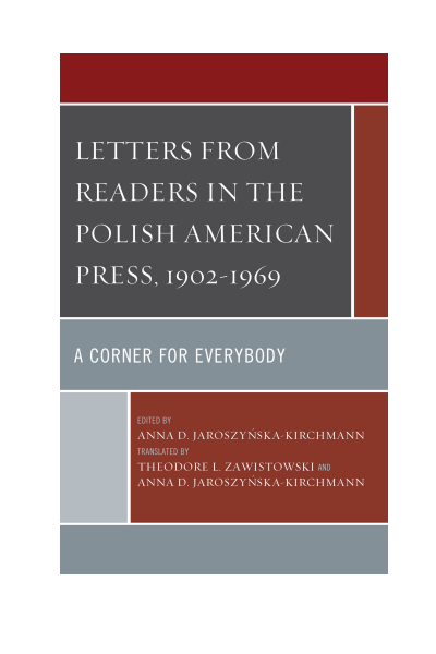 Cover of book: Letters from Readers in the Polish American Press, 1902-1969