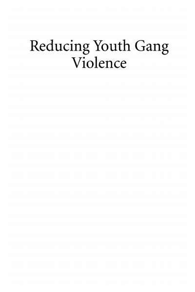 Cover of book: Reducing Youth Gang Violence