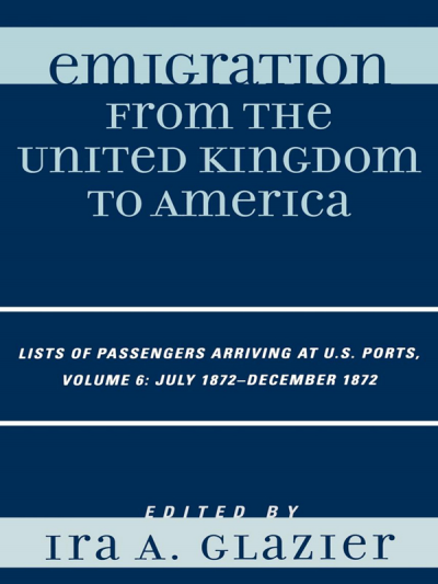 Cover of book: Emigration from the United Kingdom to America