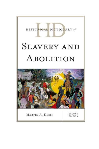Cover of book: Historical Dictionary of Slavery and Abolition