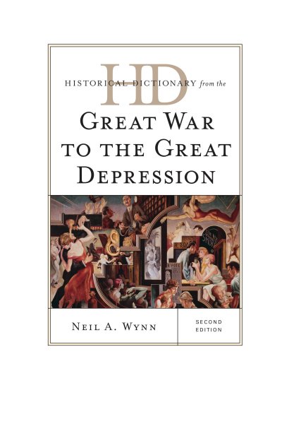 Cover of book: Historical Dictionary from the Great War to the Great Depression