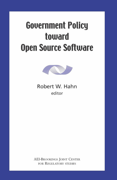 Cover of book: Government Policy Toward Open Source Software
