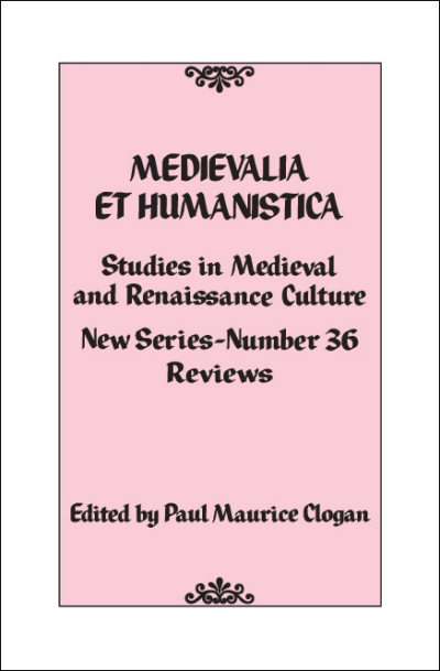Cover of book: Medievalia et Humanistica, No. 36