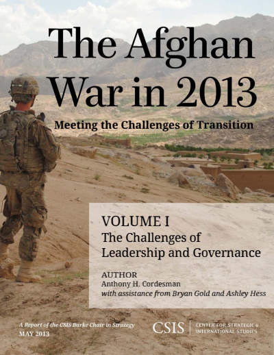 Cover of book: The Afghan War in 2013: Meeting the Challenges of Transition
