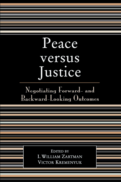 Cover of book: Peace Versus Justice