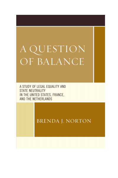 Cover of book: A Question of Balance