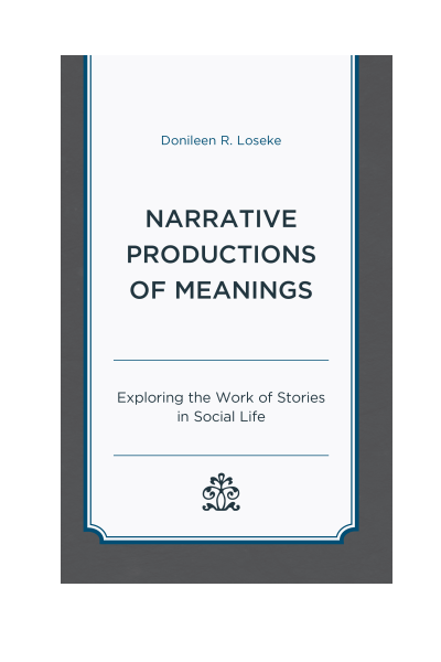 Cover of book: Narrative Productions of Meanings