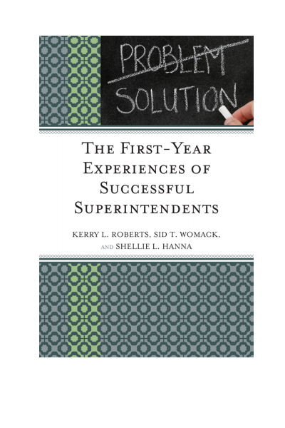 Cover of book: The First-Year Experiences of Successful Superintendents