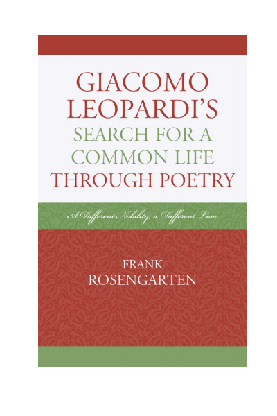 Cover des Buchs: Giacomo Leopardi's Search for a Common Life Through Poetry