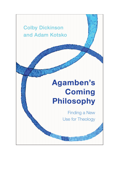 Cover of book: Agamben's Coming Philosophy