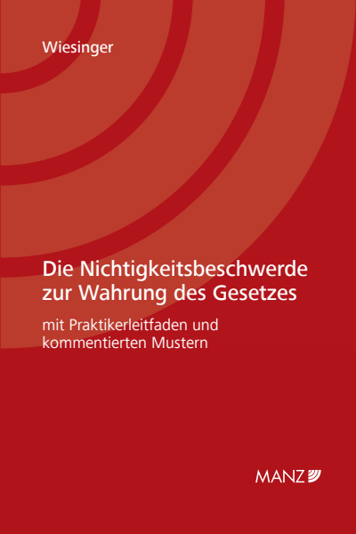 Cover des Buchs: Die Nichtigkeitsbeschwerde zur Wahrung des Gesetzes