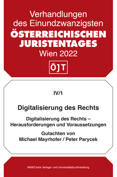 Cover of book: Digitalisierung des Rechts - Herausforderungen und Voraussetzungen