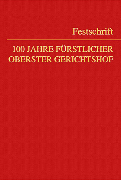 Cover des Buchs: 100 Jahre Fürstlicher Oberster Gerichtshof
