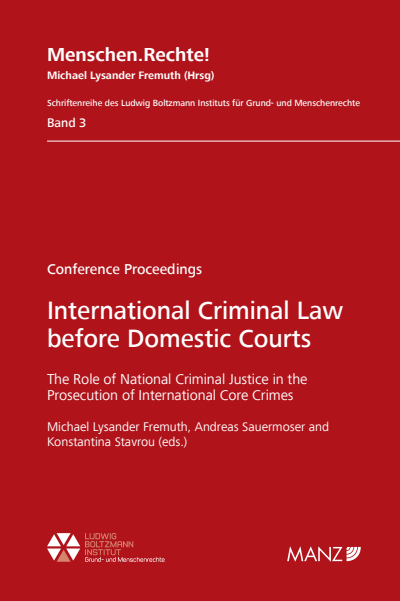 Cover des Buchs: International Criminal Law before Domestic Courts