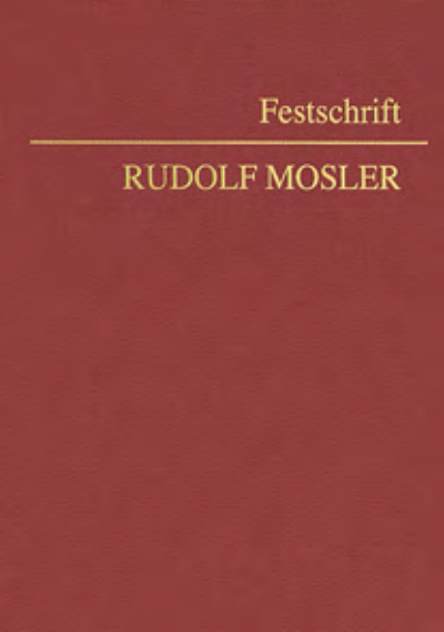 Cover des Buchs: Festschrift Rudolf Mosler