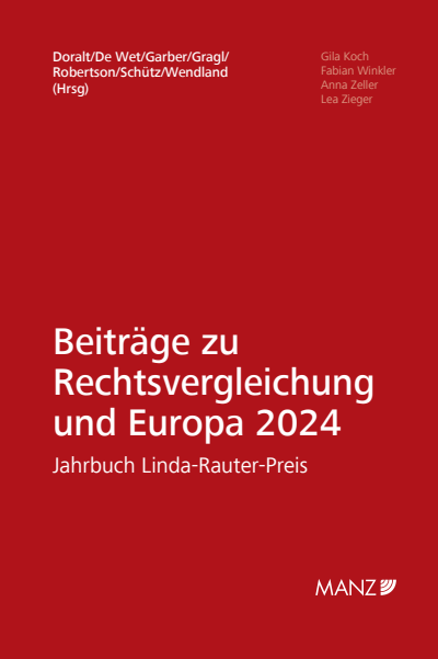 Cover des Buchs: Beiträge zur Rechtsvergleichung und Europa 2024 Jahrbuch Linda-Rauter-Preis