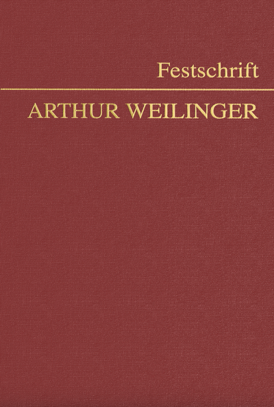Cover of book: Festschrift Arthur Weilinger