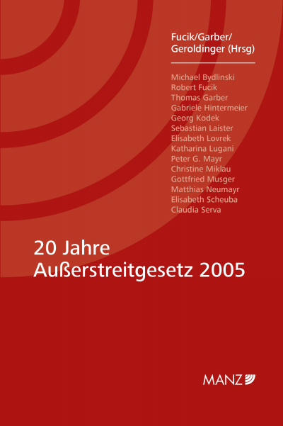 Cover des Buchs: 20 Jahre Außerstreitgesetz 2005