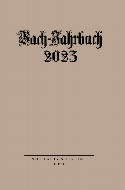 Cover of book: Bach-Jahrbuch 2023