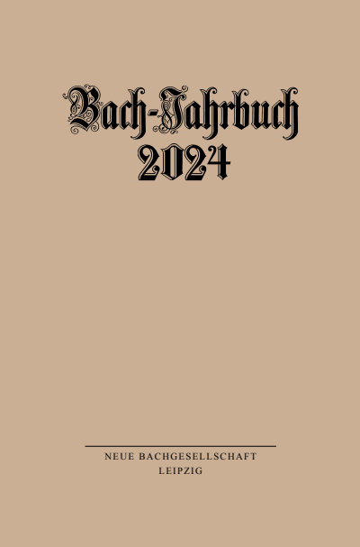 Cover of book: Bach-Jahrbuch 2024