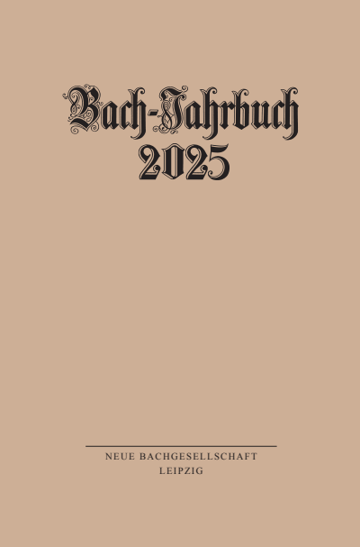 Cover of book: Bach-Jahrbuch 2025