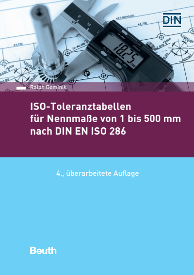 Cover des Buchs: ISO-Toleranztabellen für Nennmaße von 1 bis 500 mm nach DIN EN ISO 286