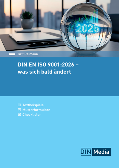 Cover des Buchs: DIN EN ISO 9001:2026 - was sich bald ändert